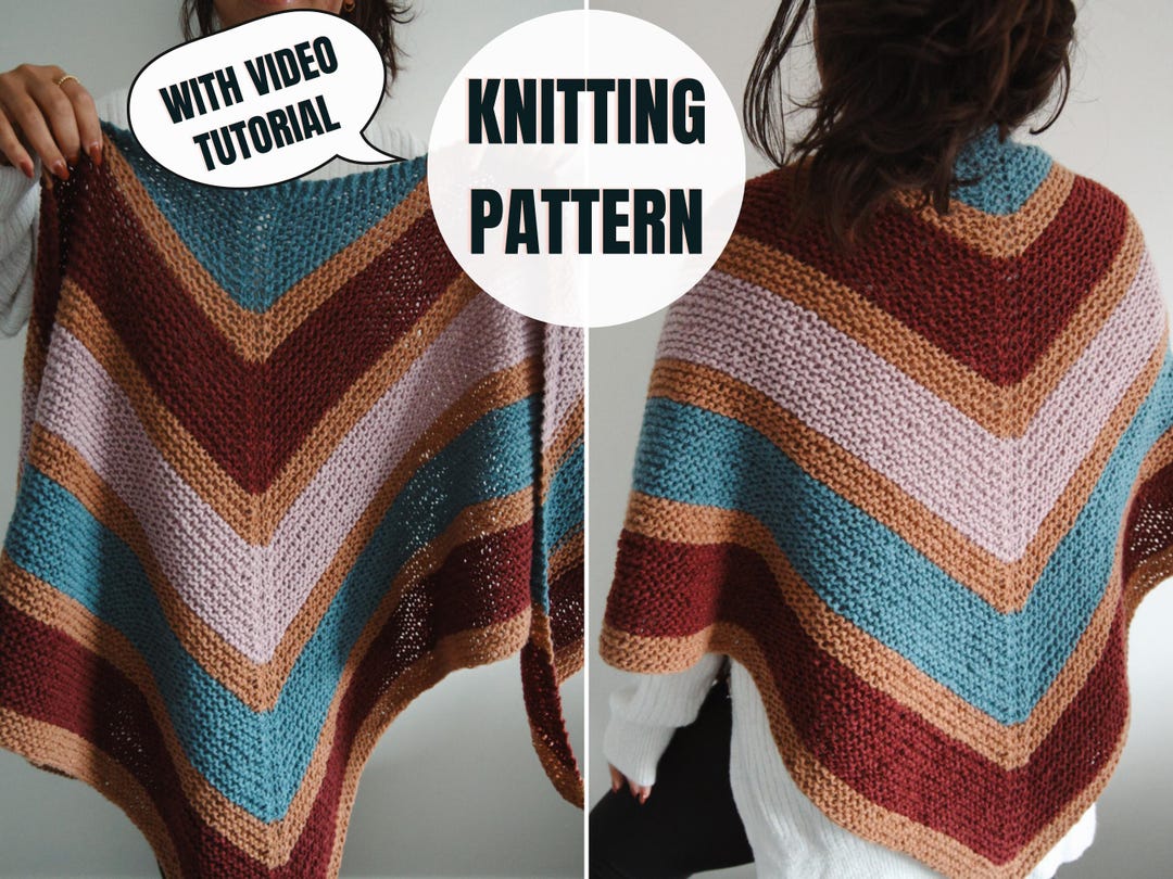 Sienna Shawl Pattern | Triangle Knitting Shawl Pattern | Instant ...