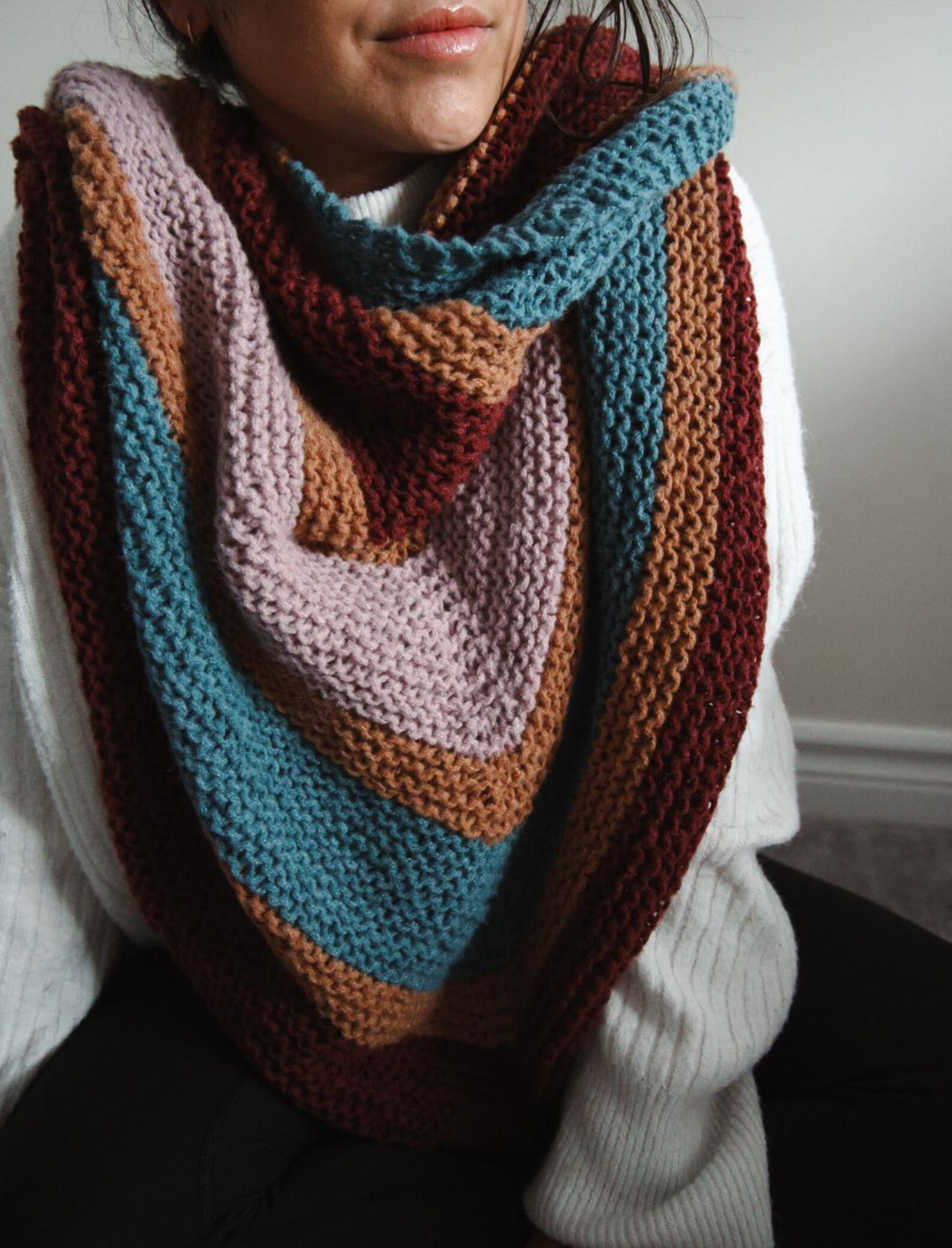 Sienna Shawl Pattern | Triangle Knitting Shawl Pattern | Instant ...