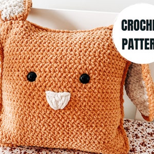 Crochet Bunny Pillow || Medium size || Pattern ONLY || PDF Download || Easter Kids Decor || Children Pillow