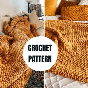 Crochet Chunky Blanket Pattern, Chunky Icelandic Cream Blanket Pattern,  Easy Crochet Afghan Pattern, White Lapghan Pattern, Big Yarn Blanket 