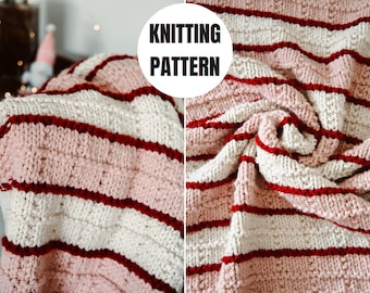 Snowberry Blanket | Knitting Blanket Pattern | Christmas Blanket | Baby Blanket Knit | Instant Download PDF Pattern | Easy Knitting Blanket