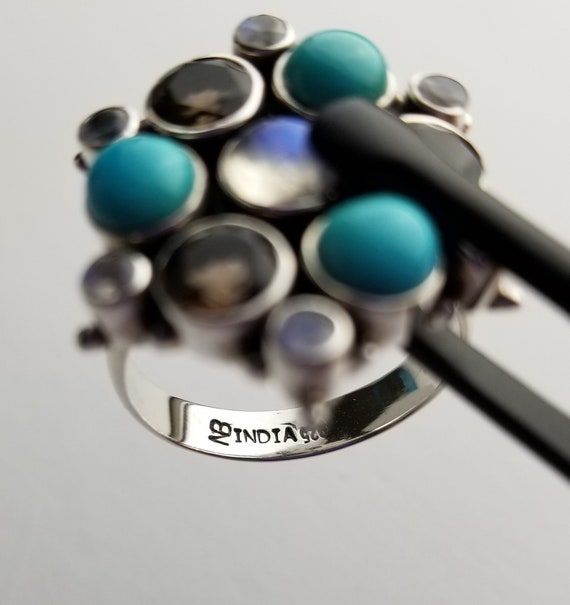 Nicky Butler Raj-Triangular Pattern Turquoise & S… - image 9