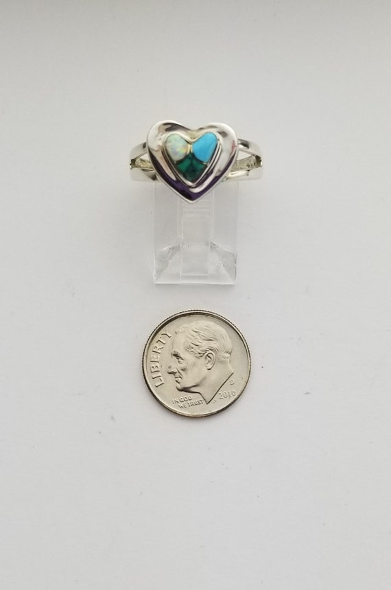 Sterling Silver Double Heart Shape Turquoise and … - image 10