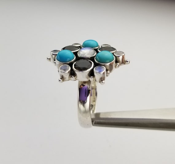 Nicky Butler Raj-Triangular Pattern Turquoise & S… - image 7