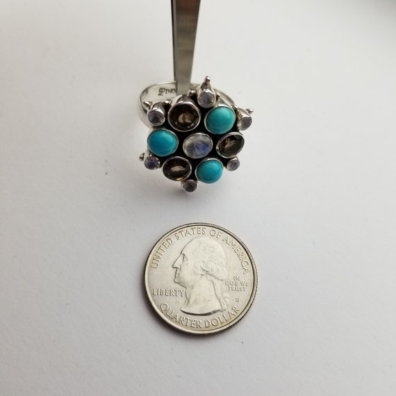 Nicky Butler Raj-Triangular Pattern Turquoise & S… - image 8