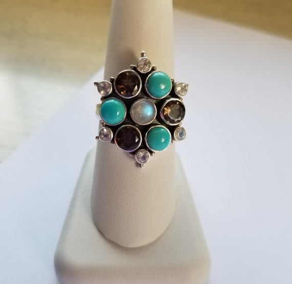 Nicky Butler Raj-Triangular Pattern Turquoise & S… - image 6