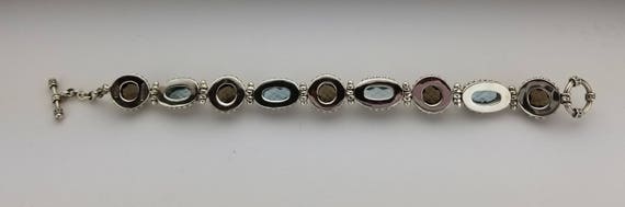 Faceted Blue Topaz and Smoky Topaz Sterling Silve… - image 10