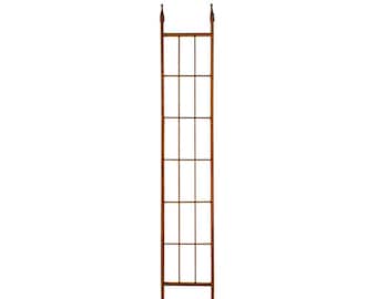 Trellis for Outdoors Metal, Rusty Steel Trellis for Plants with Finial Tops, Self Standing 72x13.5" | T702