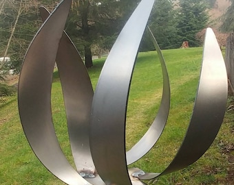 Garden Wind Spinner | Flower Metal Art | Kinetic Spinners | Whirligig | Wind Spinner Stake | Large | Metal
