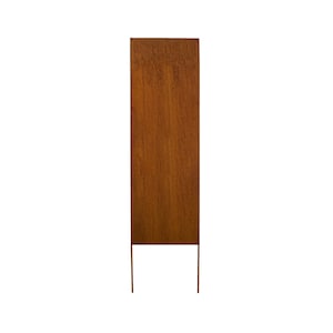 Solid Privacy Screen, Garden Panel, 12x48 16x48 or 18x48, Attached Garden Stakes, Rusty Garden Art