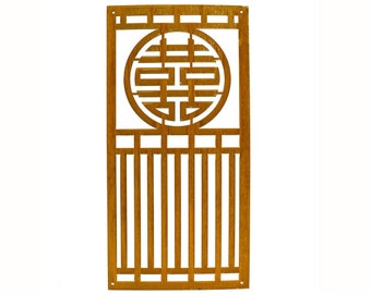 Oriental Screen, Longevity Kanji Symbol, Outdoor Privacy, Asian Screen Panel | P633