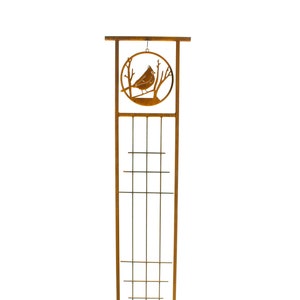 Garden Plant Trellis | Cardinal Bird Trellis | Vine & Plant Trellis | Climbing Plant Support | Garden Ornaments | Rusty Metal | T705