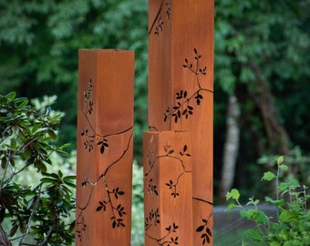 Delicate Branch Column, Landscape Art, Planter, Lighting Box, Metal Garden Lantern, Steel Bollards | C429