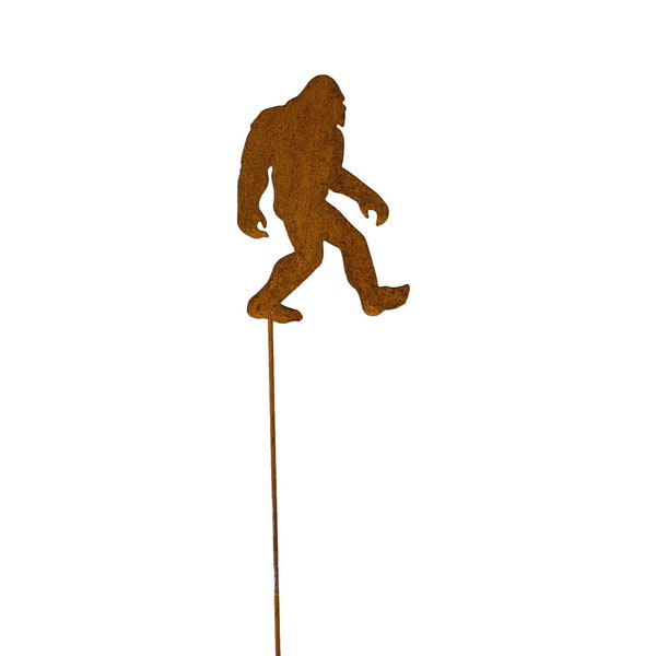 Bigfoot Garden Stake, Bigfoot or Sasquatch Gift, Rusty Metal Stakes | GP166