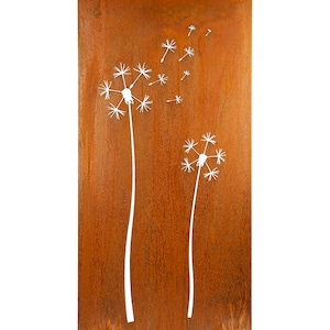 Dandelions Blowing in Wind, Metal Art Screen, Fence Decoration, Flower Art, Privacy Screen, Privacy Panel | P656