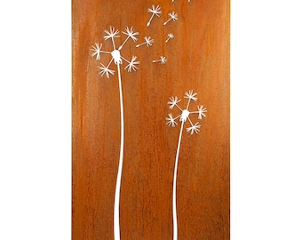 Dandelions Blowing in Wind, Metal Art Screen, Flower Art, Privacy Screen, Privacy Panel | P656