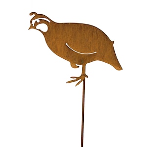 Baby California Quail Metal Garden Stake | GP105