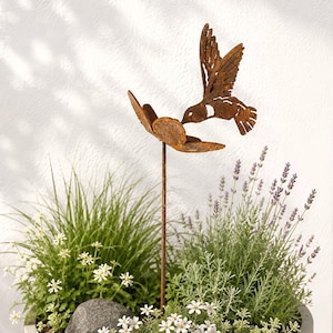 Piquet de jardin Colibri | Décoration d'oiseau en métal | Cadeau Colibri GP149