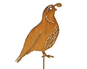 California Quail Garden Stake | Metal Quail For Garden | GP104