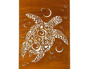 Turtle Art Screen or Panel | Metal Privacy Screens | Turtle Metal Wall Art | Sea Art Privacy Panel | Decorative Screens | P653