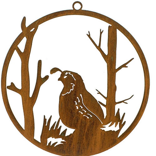 California Quail Garden Decor Ring Metal Quail Art Quail Etsy