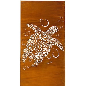 Turtle Art Screen or Panel | Metal Privacy Screens | Turtle Metal Wall Art | Sea Art Privacy Panel | Decorative Screens | P653