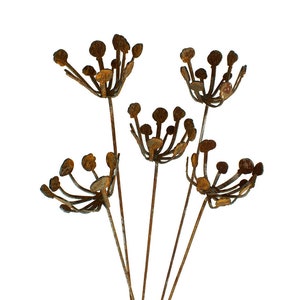 Metal Flowers Garden Decor, Metal Sculpture Set Of 3, 5 or 10 Garden Stakes, Flower Garden Art, Garden Gift Set | GP190