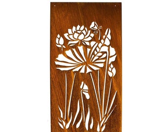 Large Metal Flowers, Privacy Screen | Flowers Metal Wall Art | Decorative Metal Panels | P617