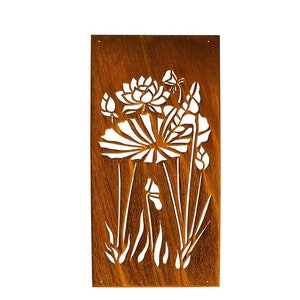 Large Metal Flowers, Privacy Screen | Flowers Metal Wall Art | Decorative Metal Panels | P617