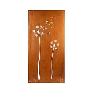 Dandelions Blowing in Wind, Metal Art Wall Screen, Fence Decoration, Flower Wall Art, Privacy Screen, Privacy Panel | P656