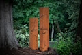 Fractured Garden Column, Landscape Art, Planter, Lighting Box, Metal Garden Lantern, Steel Bollards | C426