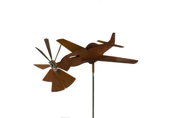 P51 Mustang Airplane Wind Spinner Metal Kinetic Wind Etsy