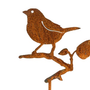 Bird on Leafy Branch Garden Stake, Small Bird Garden, Garden Gifts, Bird Decor | GP102