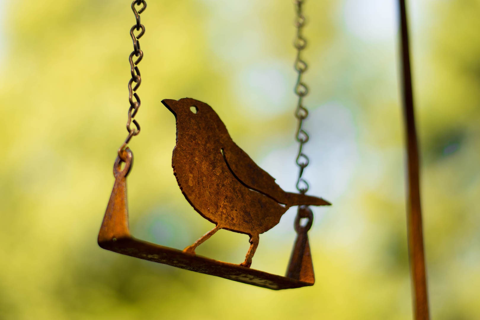 Bird on A Swing Art Outdoor Metal Art Plant Etsy