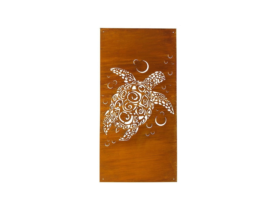 Turtle Art Screen or Panel | Metal Privacy Screens | Turtle Metal Wall ...