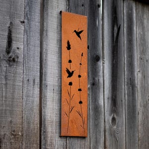 Small Hummingbirds and Lavender Flowers Panel, with Wall Mounting SP1003W