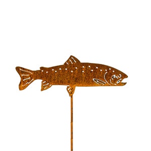Trout Fish Garden Stake | Fish Metal Art |  Fish Garden Decor | Fish Yard Art | Pond Decor | GP184