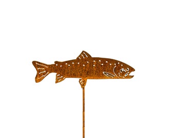 Trout Fish Garden Stake | Fish Metal Art |  Fish Garden Decor | Fish Yard Art | Pond Decor | GP184