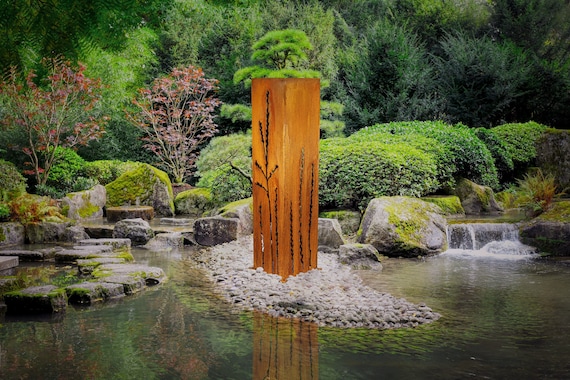 Pussy Willow Garden Column, Landscape Design, Planter, Lighting