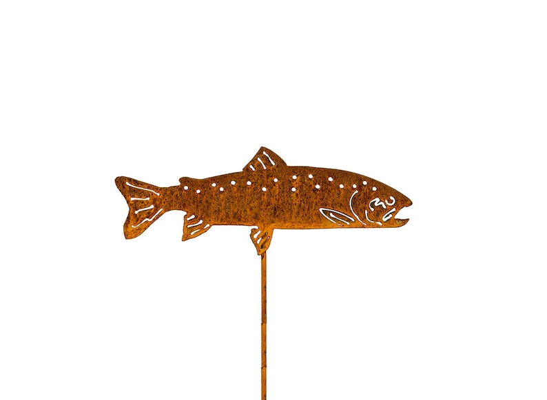 Yard Art Fish Set Metal Fish Art Garden Decorations Etsy