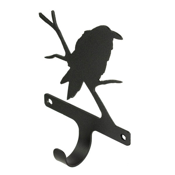 Bird Hook, Metal Art Hooks, Raven Bird Décor, Towel Hooks, Coat Hooks, Key Hooks, Garden Décor | WH913