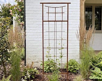 Japanese Garden Trellis | Rusty Steel Privacy Trellis | 72 x 27 Inch