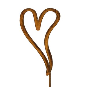 Heart Stake | Flower Pot Stake | Memorial Stake | Heart Garden Art | Metal Yard Art | GP128