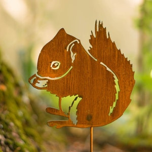 Squirrel Eating Garden Pick | Outdoor Garden Art | Squirrel Gift | GP160