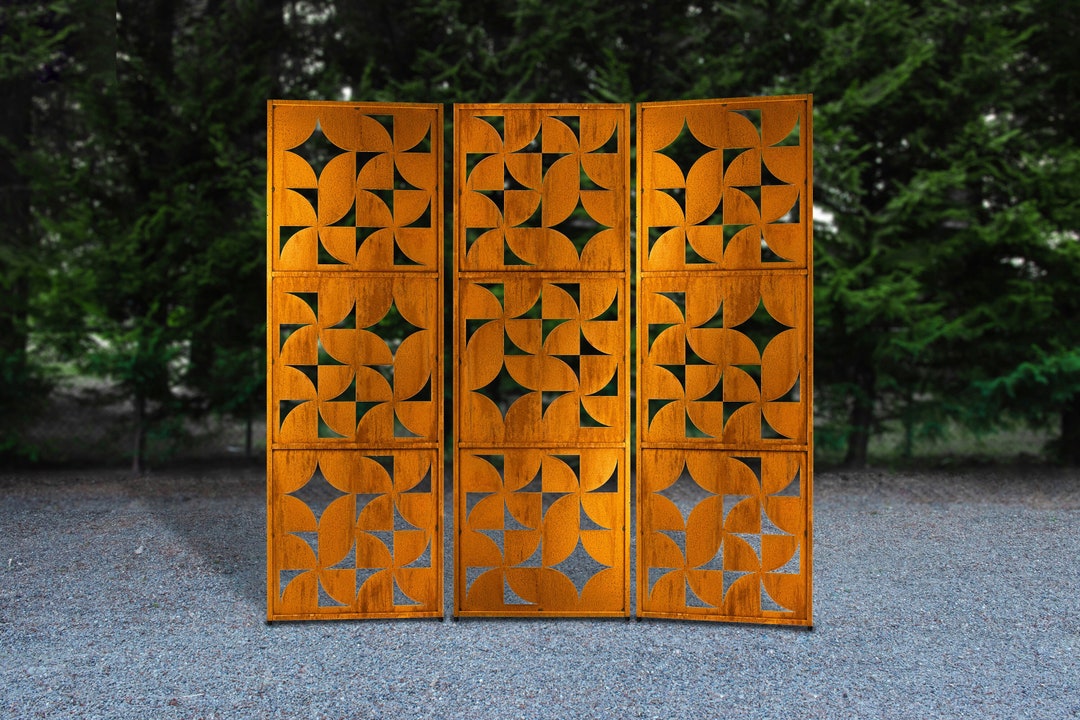 Midcentury Privacy Screens Metal Garden Art Panels Privacy Etsy