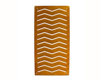 Privacy Screen Panel, Chevron Stripes, Outdoor Metal Art, Metal Garden Decor | P611