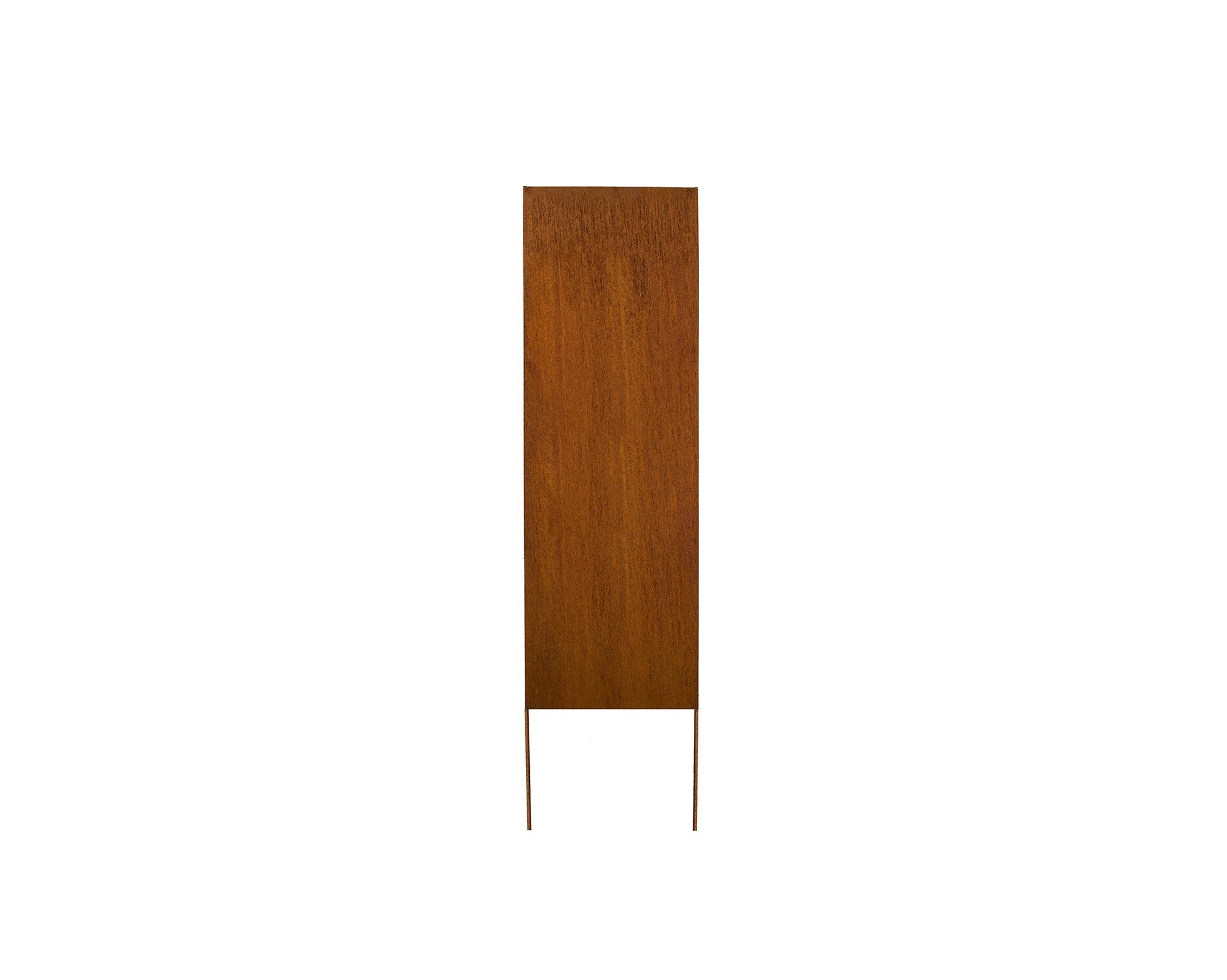 Solid Privacy Screen, Garden Panel, 12x48 16x48 or 18x48, Attached Garden Stakes, Rusty Garden Art