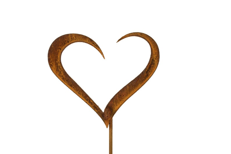 Heart Stake Metal Heart Ornament Metal Yard Art Metal Etsy