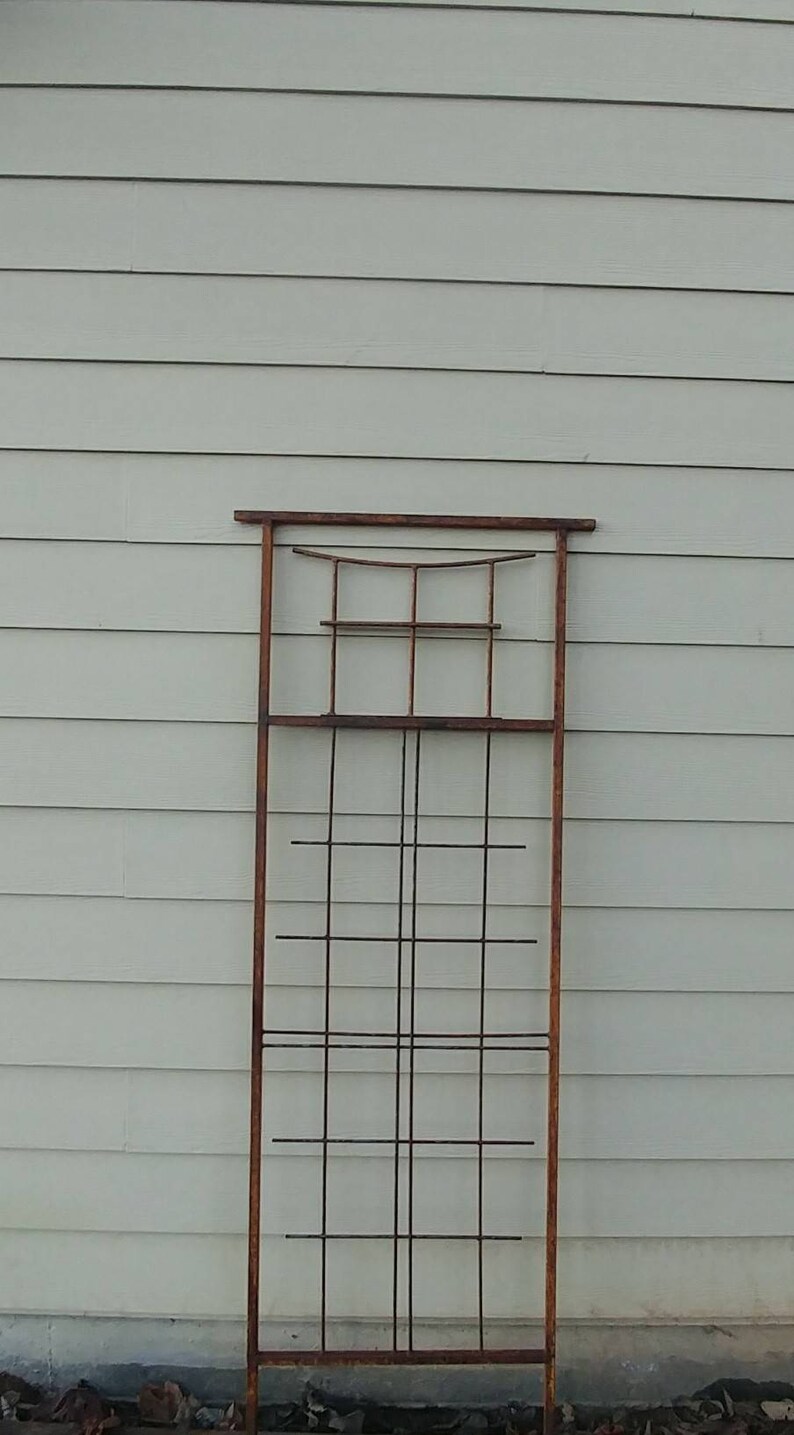 Large Plant Trellis Rusty Steel Garden Trellis Etsy