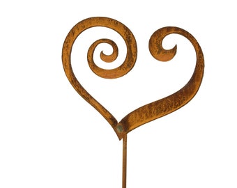 Rustic Heart Decor, Metal Heart Garden Stake, Heart Shaped Decor, Small Heart, Wedding Ornament | GP129